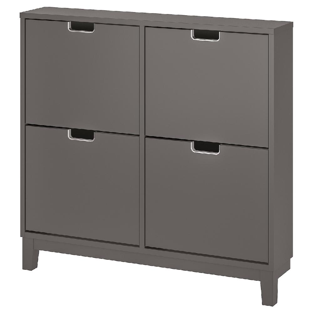 IKEA STÄLL Scarpiera a 4 scomparti grigio scuro 96x17x90 cm