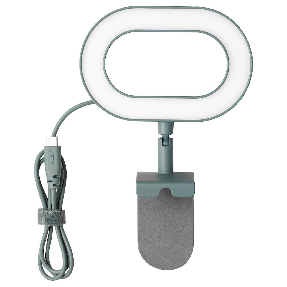 IKEA STÄNKREGN Lampada a LED ad anello intensità luminosa regolabile/turchese