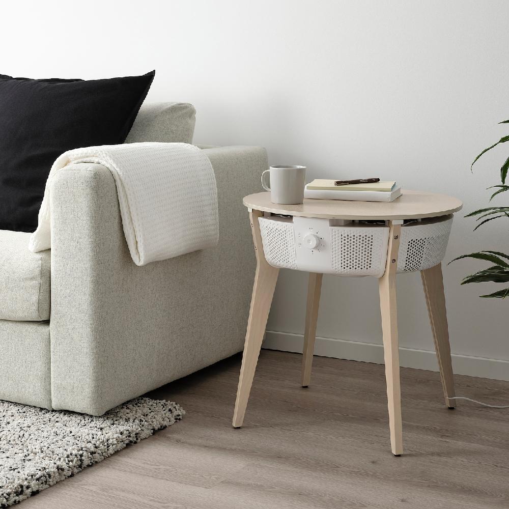 IKEA STARKVIND Tavolo Con Purificatore D'aria Filtro Supplementare Per Gas Impiallacciatura Di Rovere/mordente/bianco