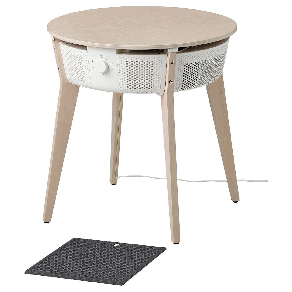 IKEA STARKVIND Tavolo con purificatore d'aria filtro supplementare per gas impiallacciatura di rovere/mordente/bianco