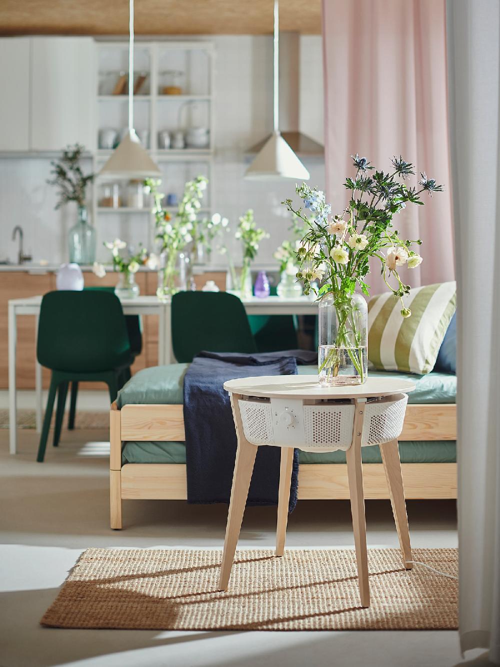 IKEA STARKVIND Tavolo Con Purificatore D'aria Impiallacciatura Di Rovere/mordente/bianco Smart