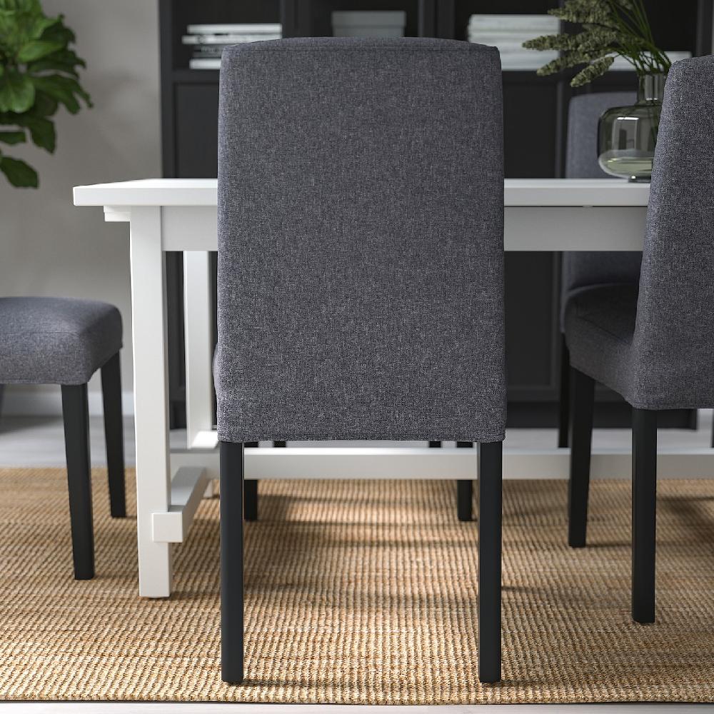 IKEA STRANDTORP / BERGMUND Tavolo E 6 Sedie Marrone/Gunnared Grigio Fumo 150/205/260 Cm
