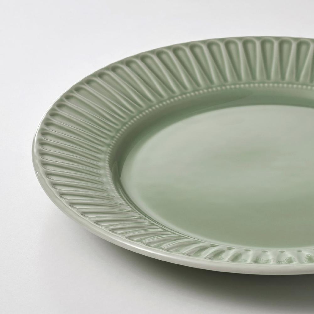 IKEA STRIMMIG Piatto Gres Grigio Pallido-verde 27 Cm