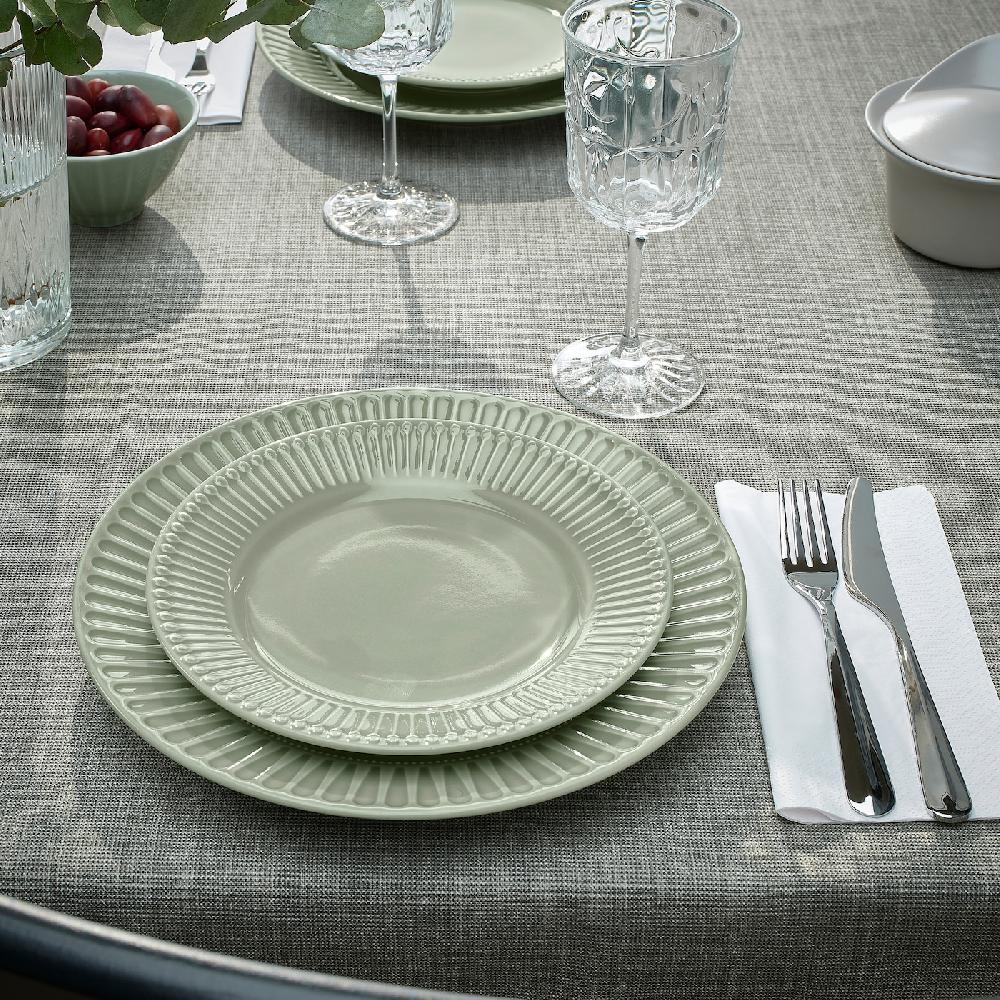 IKEA STRIMMIG Piatto Gres Grigio Pallido-verde 27 Cm