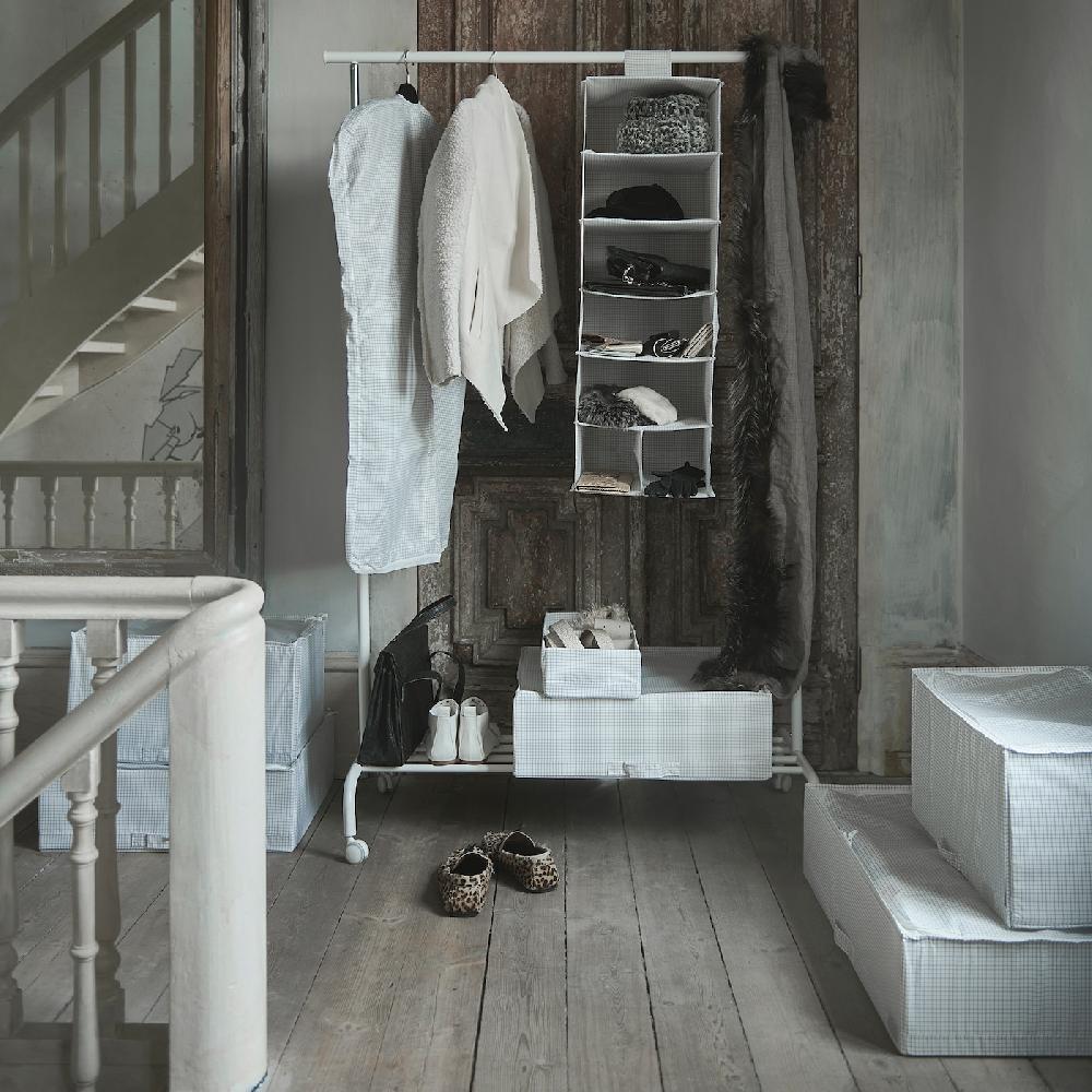 IKEA STUK Portatutto A 7 Scomparti Bianco/grigio 30x30x90 Cm