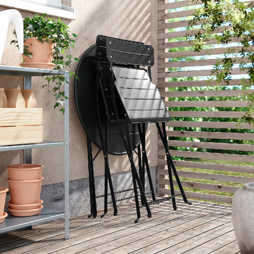 IKEA SUNDSÖ Tavolo E 2 Sedie Pieghevoli Da Esterno Antracite/antracite 65 Cm