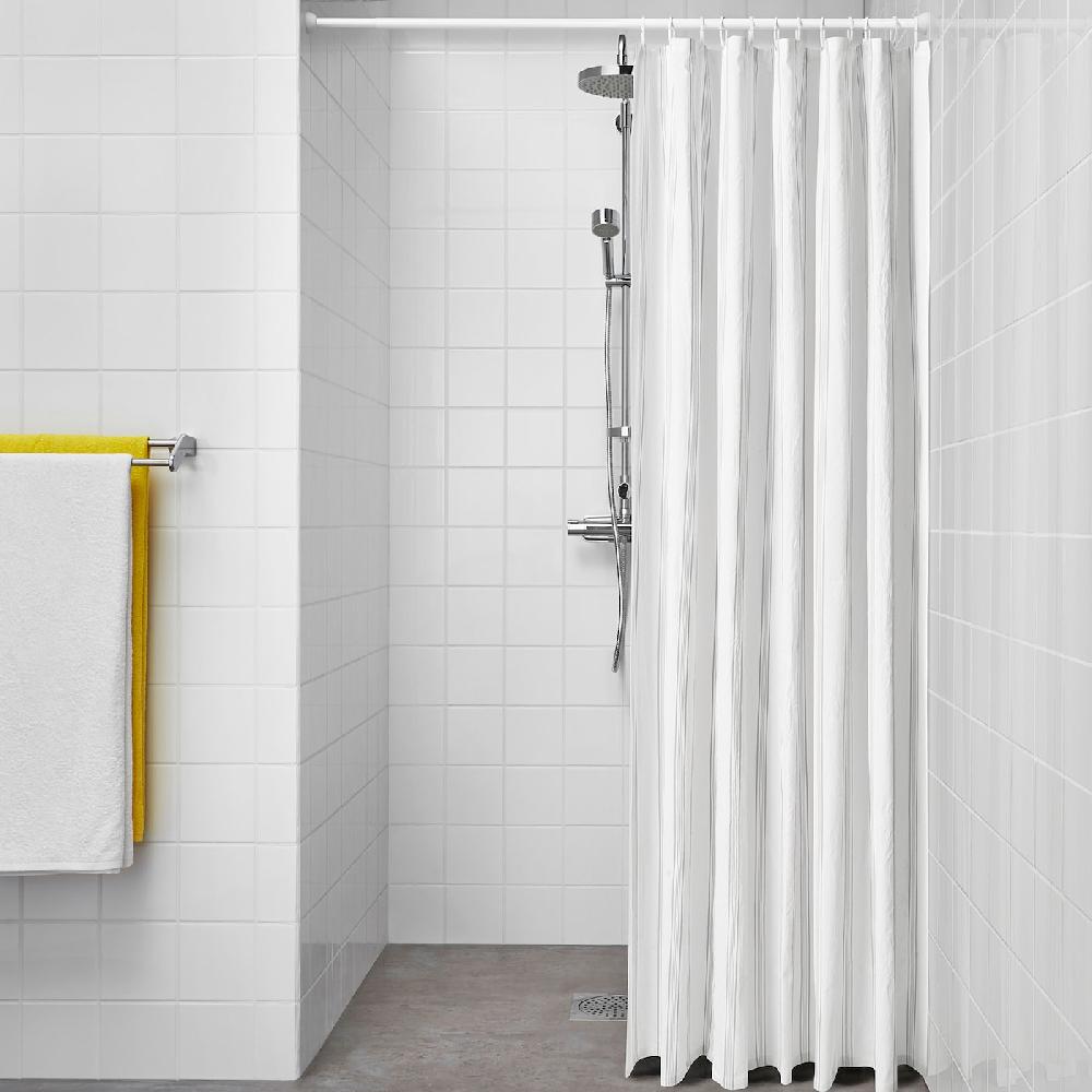 IKEA SVARTSTARR Tenda Doccia Bianco/grigio 180x200 Cm