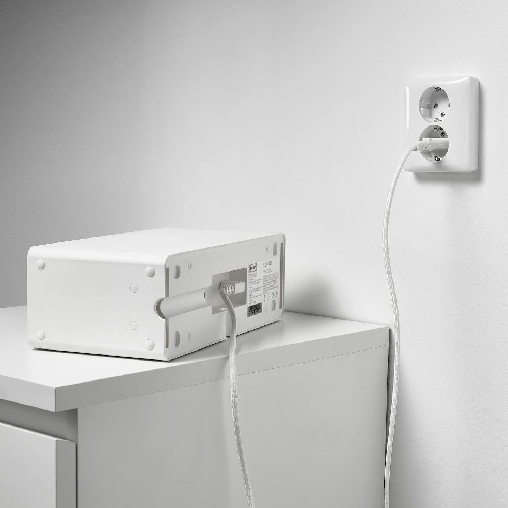 IKEA SYMFONISK Cavo Di Alimentazione Elettrica Tessuto/bianco 3.5 M