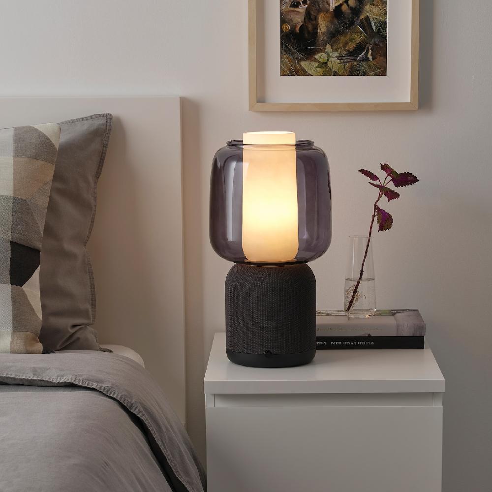 IKEA SYMFONISK Lampada/cassa Wi-Fi Paralume Vetro Nero