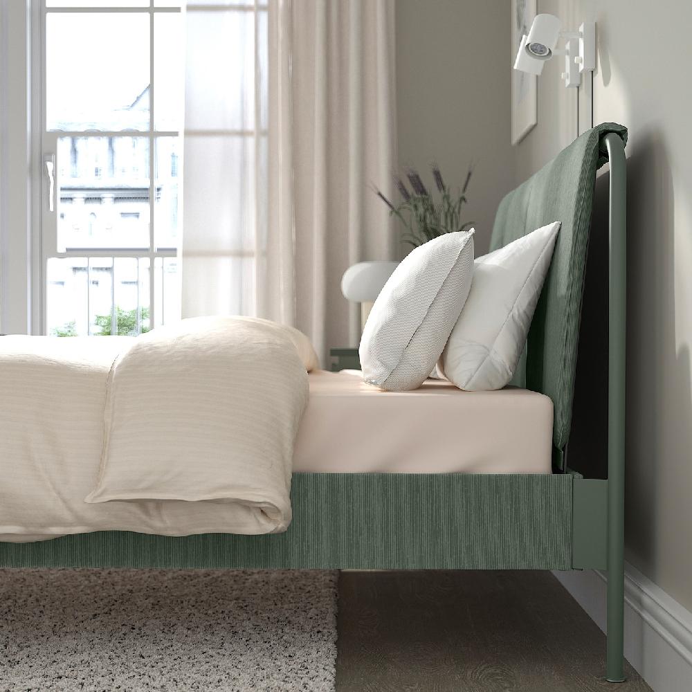 IKEA TÄLLÅSEN Struttura Letto Imbottita Kulsta Grigio-verde 160x200 Cm