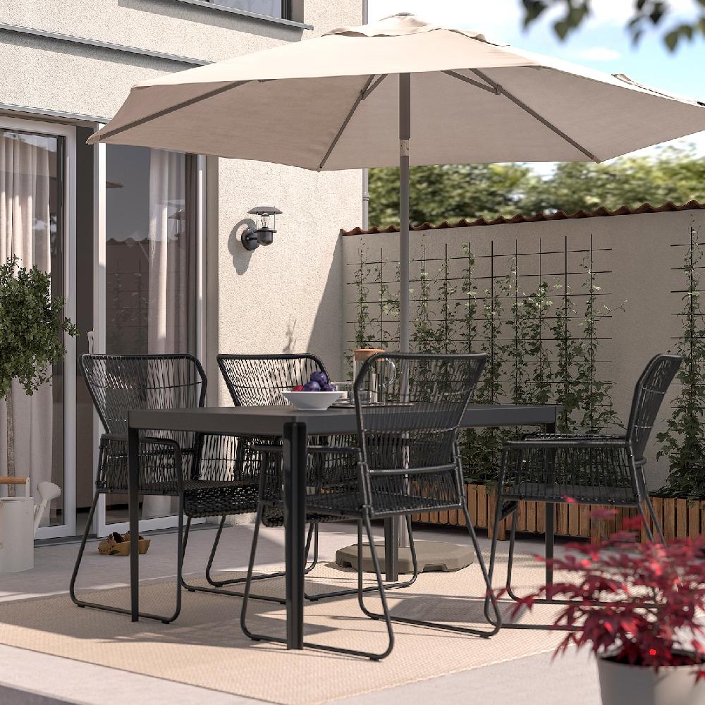 IKEA TALLSKÄR Sedia Con Braccioli Da Giardino Antracite