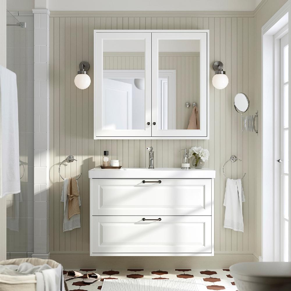 IKEA TÄNNFORSEN / ORRSJÖN Mobile Lavabo/cassetti/lavabo/misc Bianco 102x49x69 Cm
