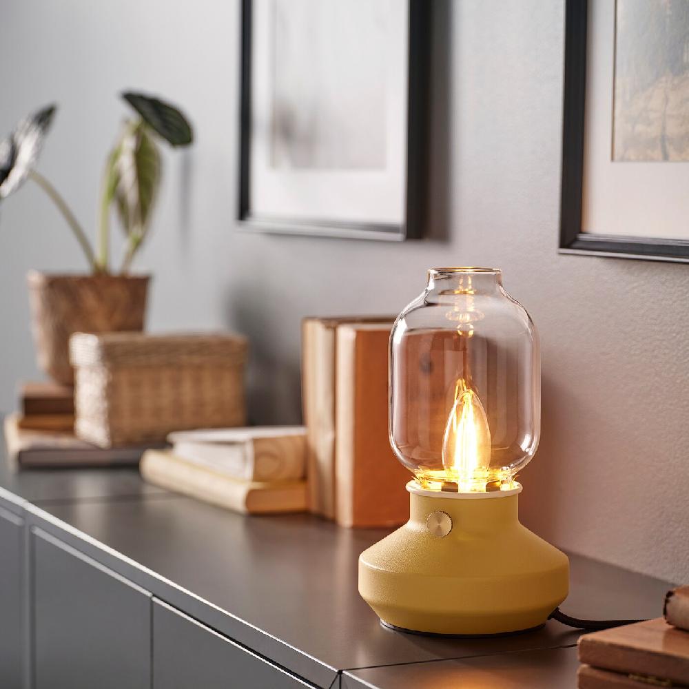 IKEA TÄRNABY Lampada Da Tavolo Intensità Luminosa Regolabile Giallo Scuro 25 Cm