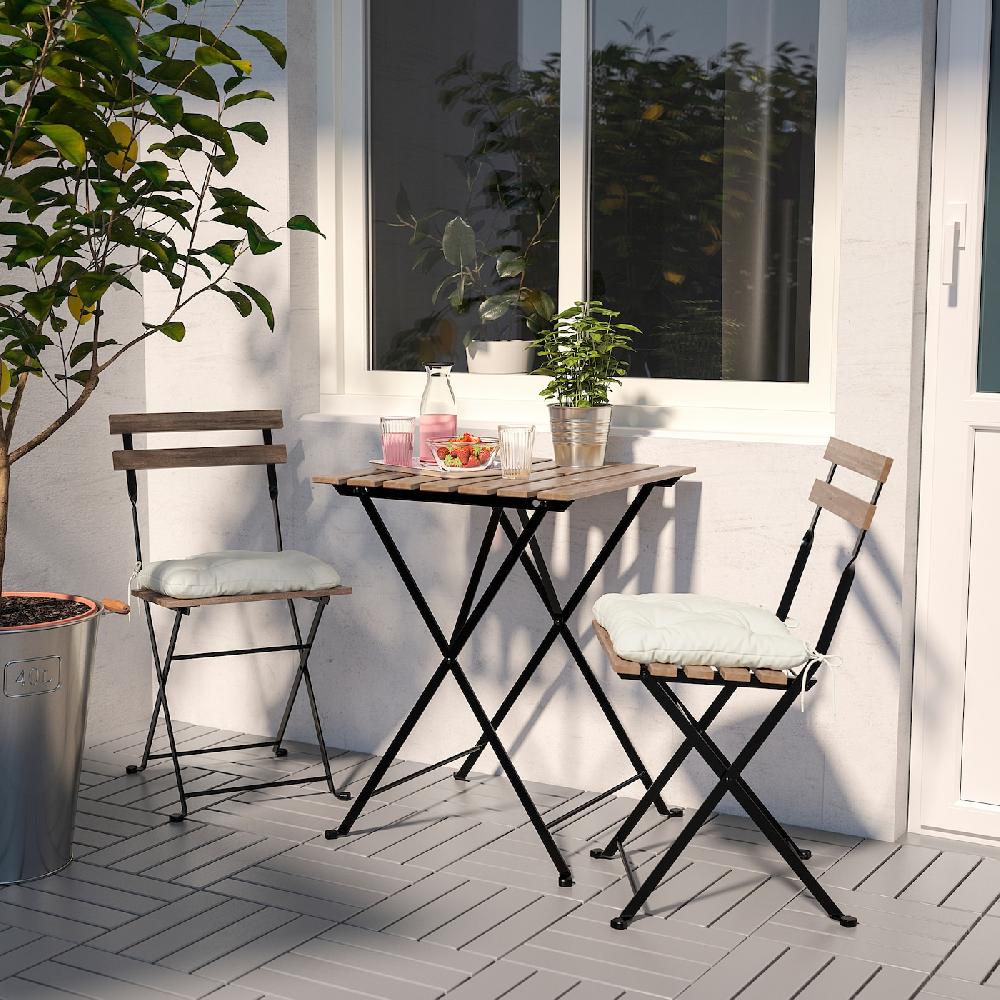 IKEA TÄRNÖ Sedia Da Giardino Pieghevole Nero/mordente Marrone Chiaro