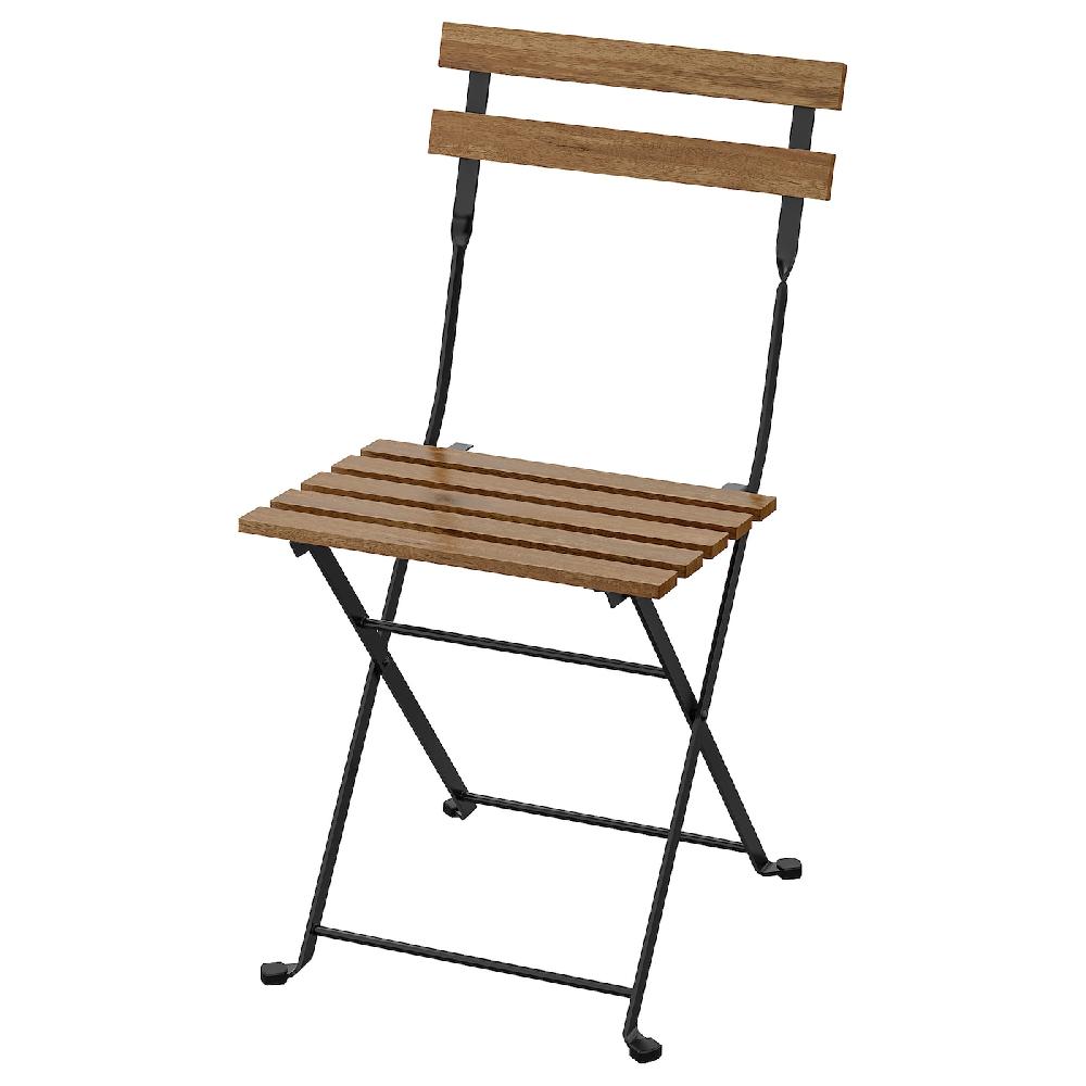 IKEA TÄRNÖ Sedia da giardino pieghevole nero/mordente marrone chiaro