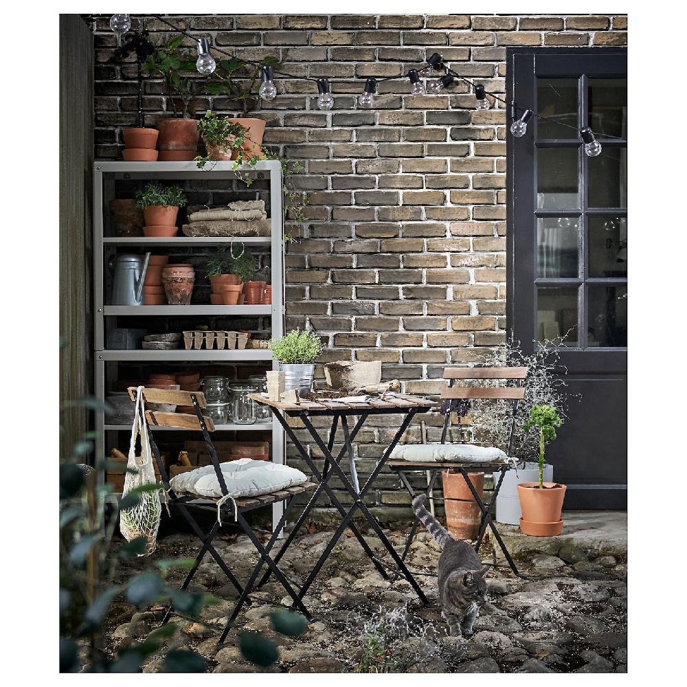 IKEA TÄRNÖ Tavolo+2 Sedie Da Giardino Nero/mordente Marrone Chiaro