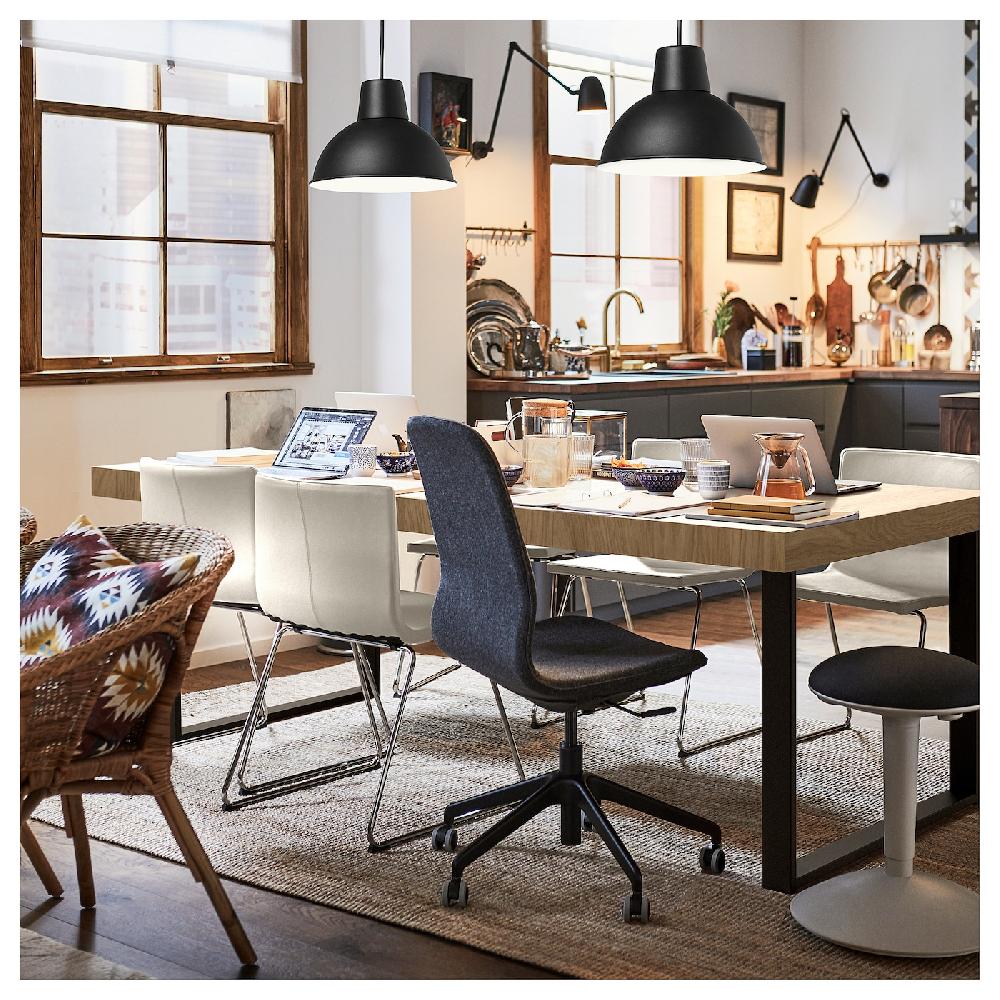 IKEA TARSELE Tavolo Allungabile Impiallacciatura Di Rovere/nero 150/200x80 Cm