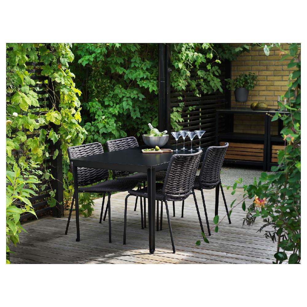 IKEA TEGELÖN Tavolo Da Giardino Grigio Scuro/nero 140x86 Cm