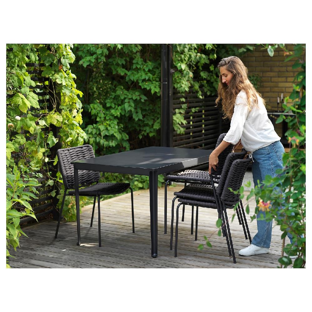 IKEA TEGELÖN Tavolo Da Giardino Grigio Scuro/nero 140x86 Cm