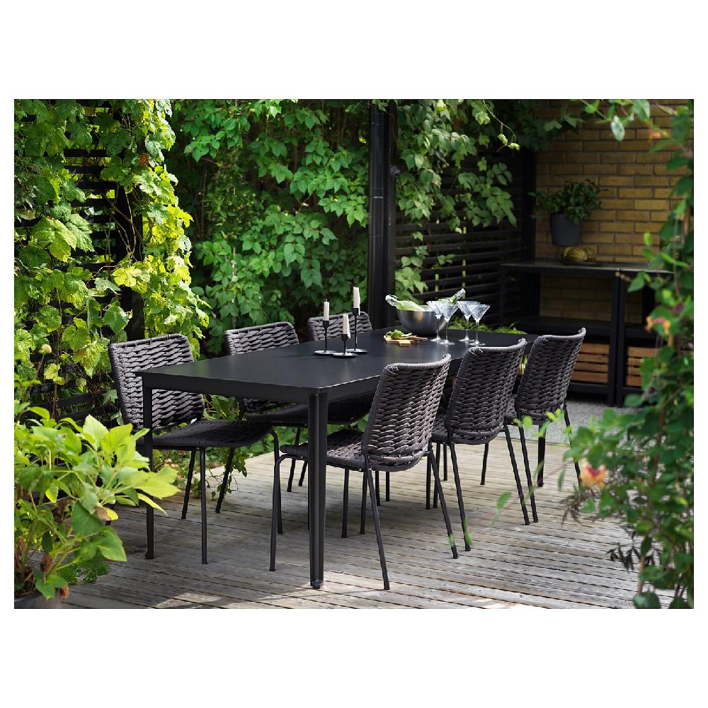 IKEA TEGELÖN Tavolo Da Giardino Grigio Scuro/nero 216x86 Cm