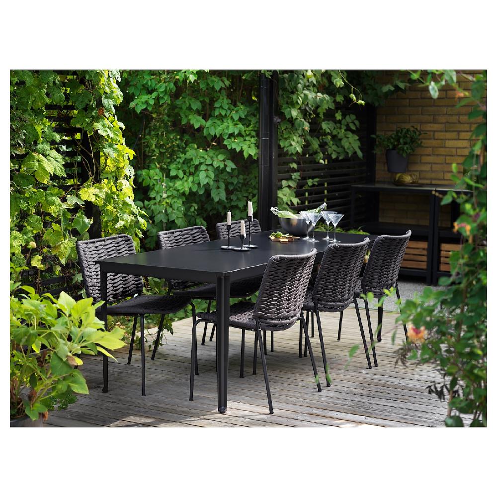 IKEA TEGELÖN / TEGELÖN Tavolo+6 Sedie Da Giardino Grigio Scuro/nero