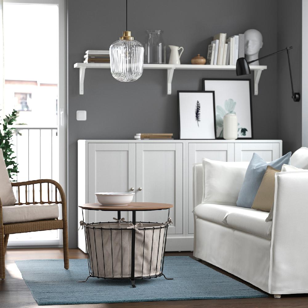 IKEA TIDTABELL Tappeto Tessitura Piatta Grigio-blu 133x195 Cm