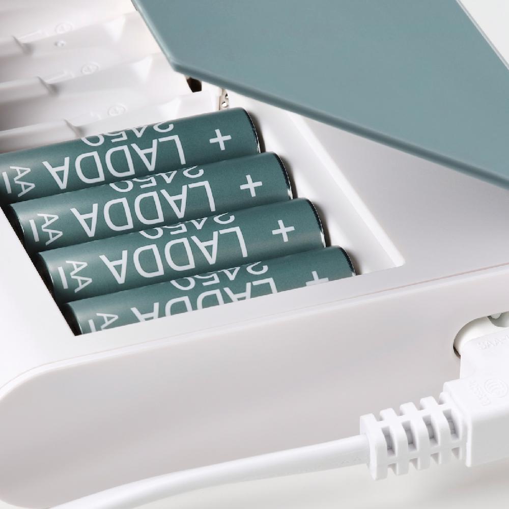IKEA TJUGO Caricabatteria Con Custodia Grigio-verde