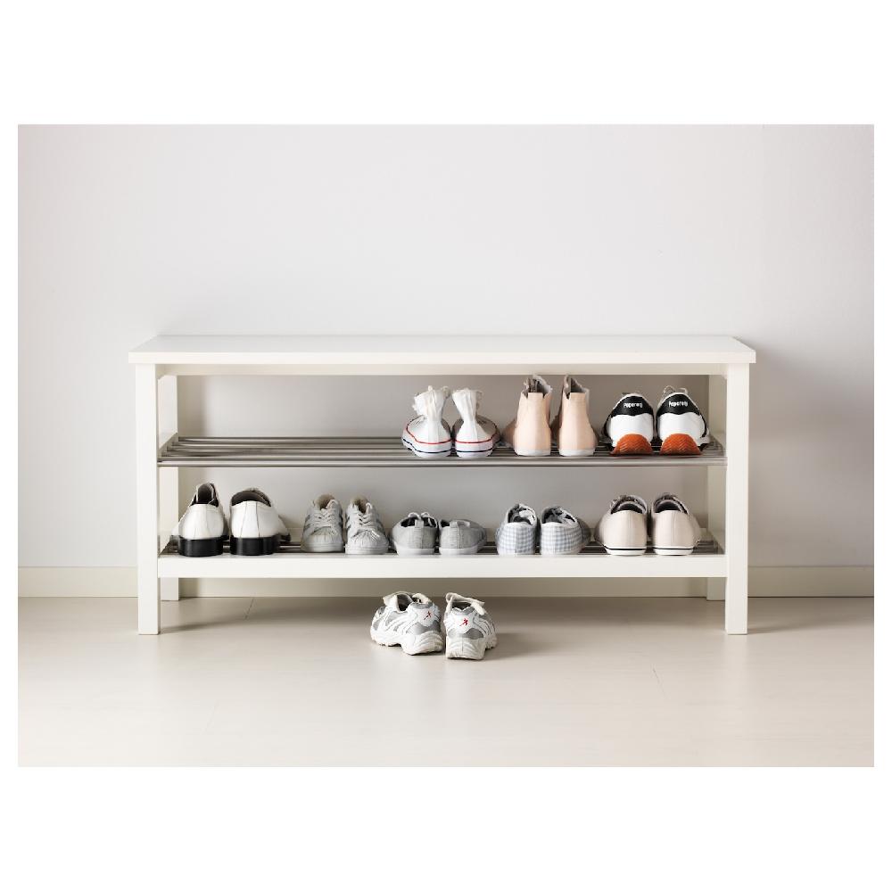 IKEA TJUSIG Panca Con Vano Per Scarpe Bianco 108x34x50 Cm