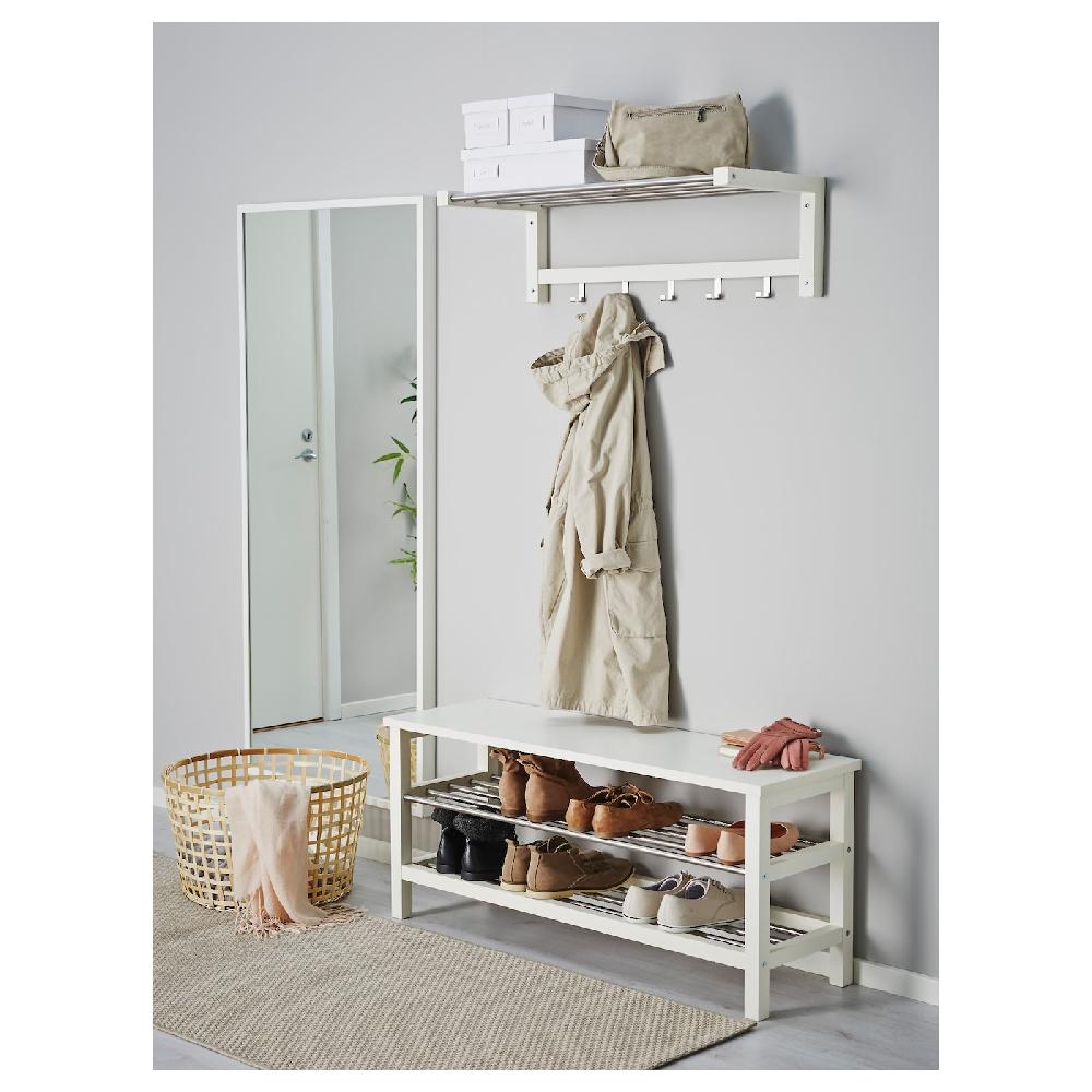 IKEA TJUSIG Panca Con Vano Per Scarpe Bianco 108x34x50 Cm