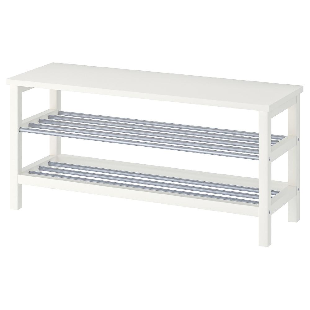 IKEA TJUSIG Panca con vano per scarpe bianco 108x34x50 cm