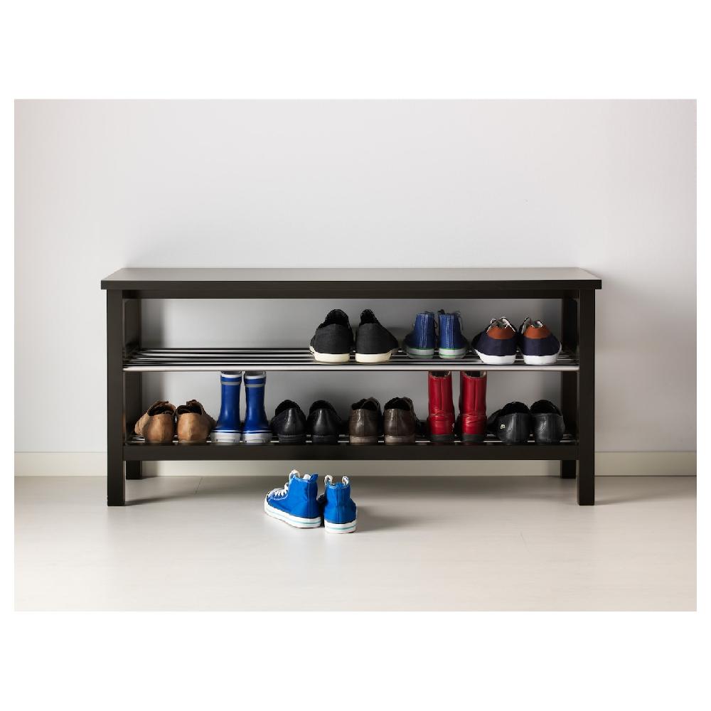 IKEA TJUSIG Panca Con Vano Per Scarpe Nero 108x34x50 Cm