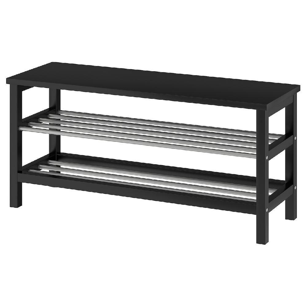 IKEA TJUSIG Panca con vano per scarpe nero 108x34x50 cm