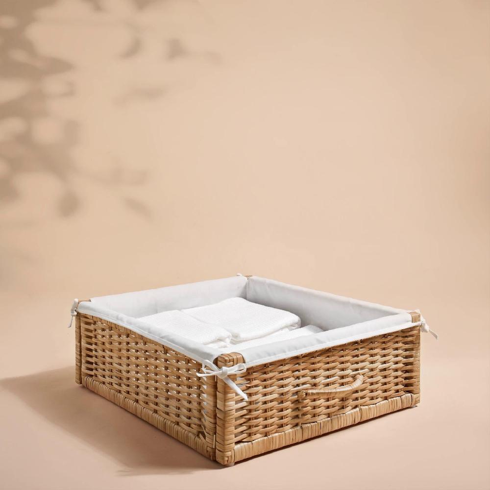 IKEA TOLKNING Cestino Fatto A Mano Rattan 50x43x19 Cm