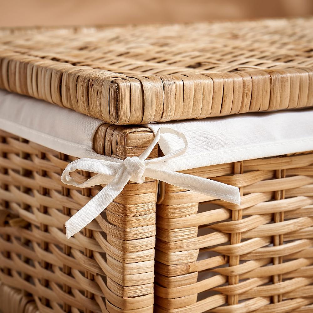 IKEA TOLKNING Cestino Fatto A Mano Rattan 50x43x19 Cm