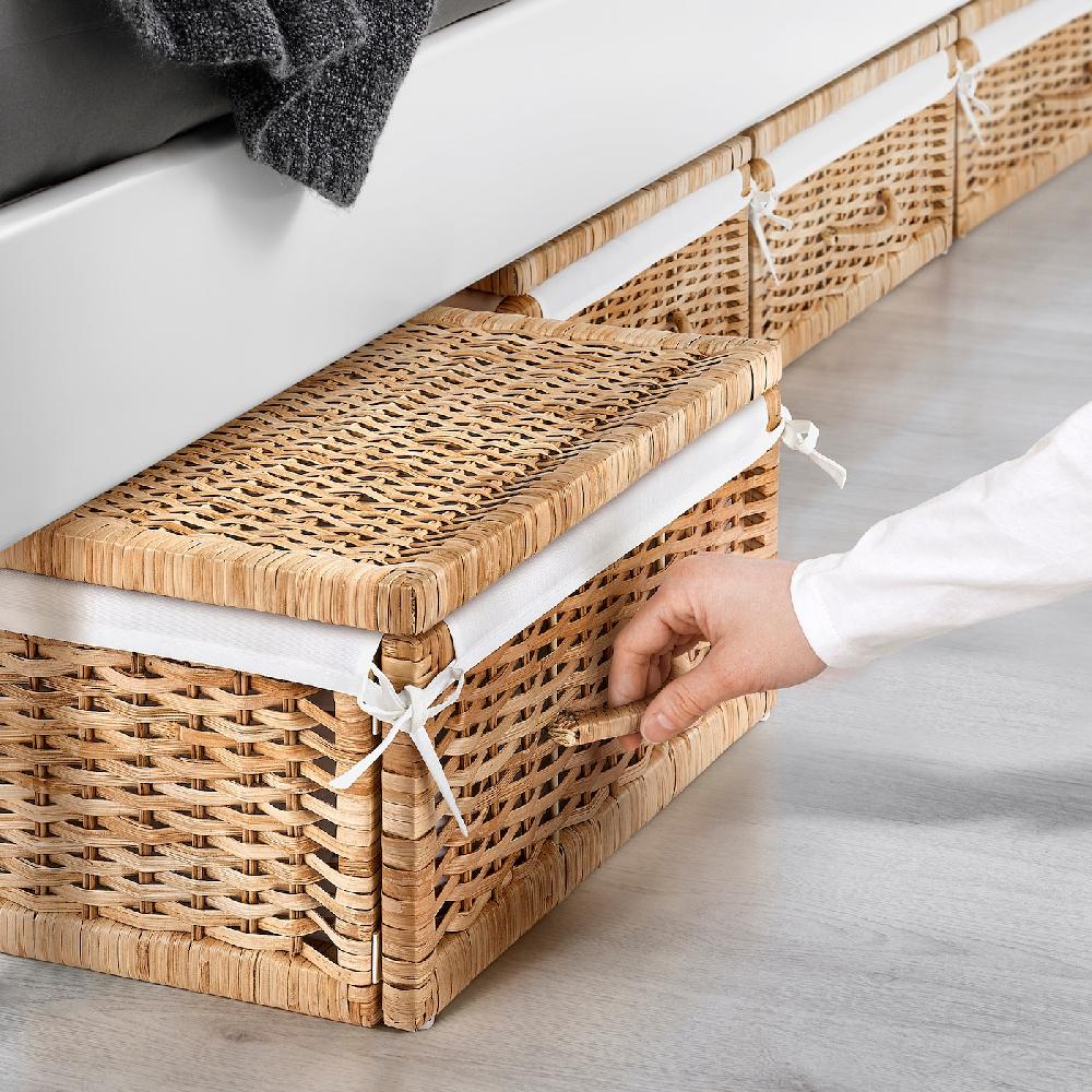 IKEA TOLKNING Cestino Fatto A Mano Rattan 50x43x19 Cm