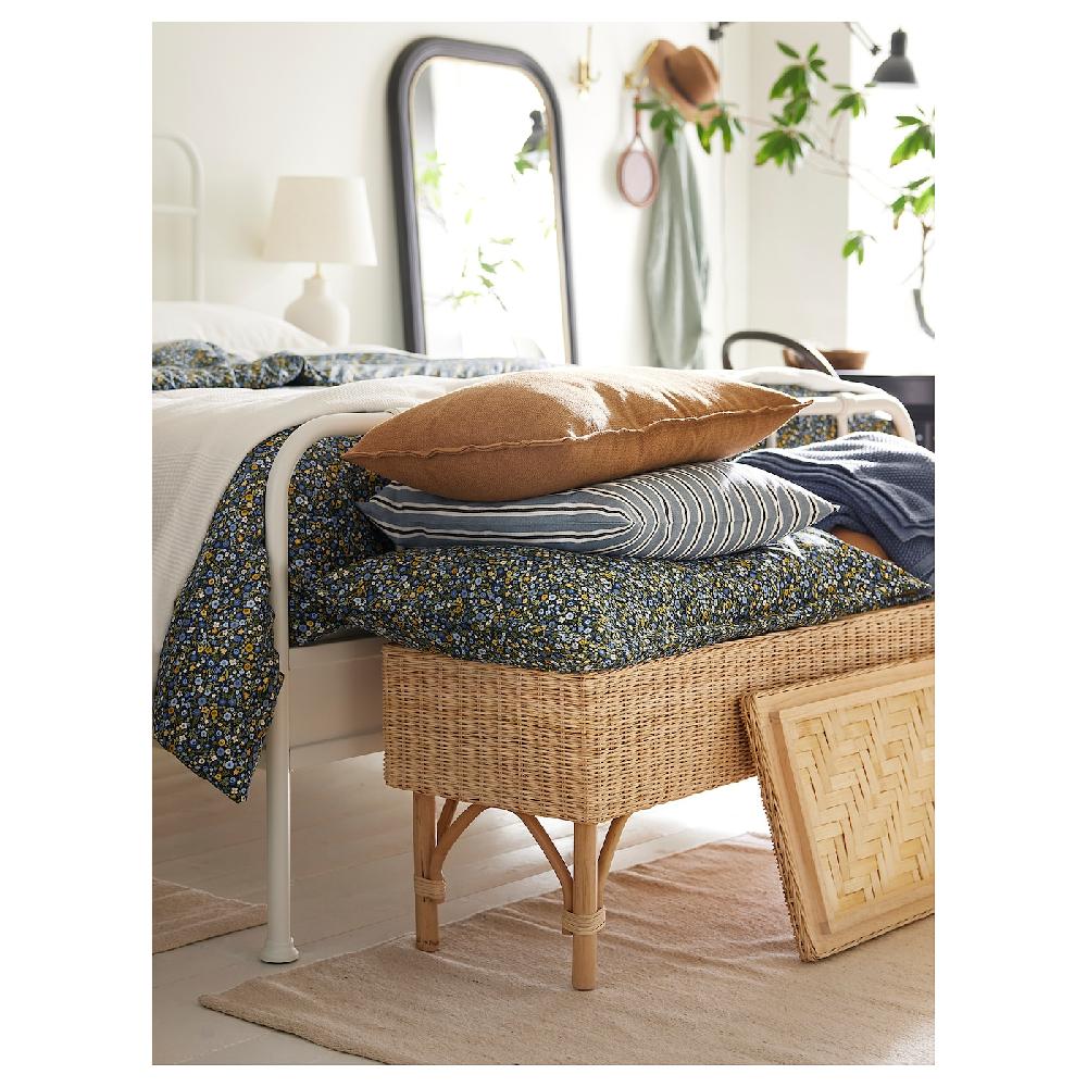IKEA TOLKNING Panca Con Contenitore Fatto A Mano Rattan 120 Cm