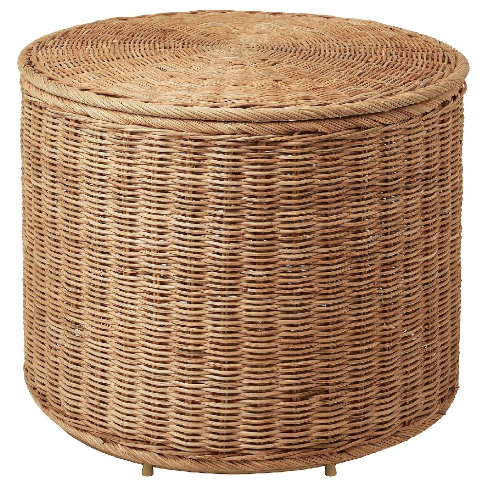 IKEA TOLKNING Pouf con contenitore fatto a mano rattan