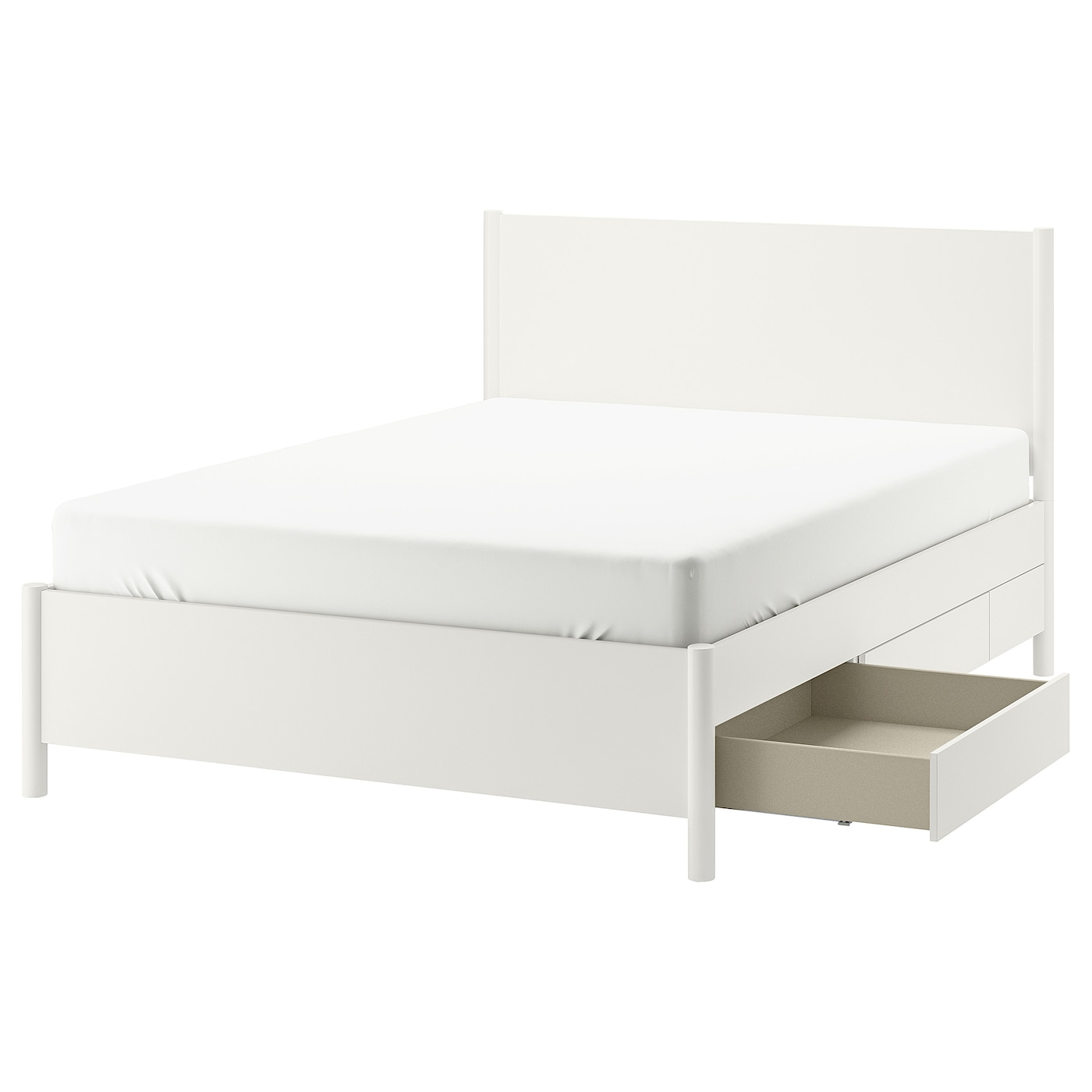 IKEA TONSTAD Struttura letto con cassetti bianco sporco/Lönset 180x200 cm