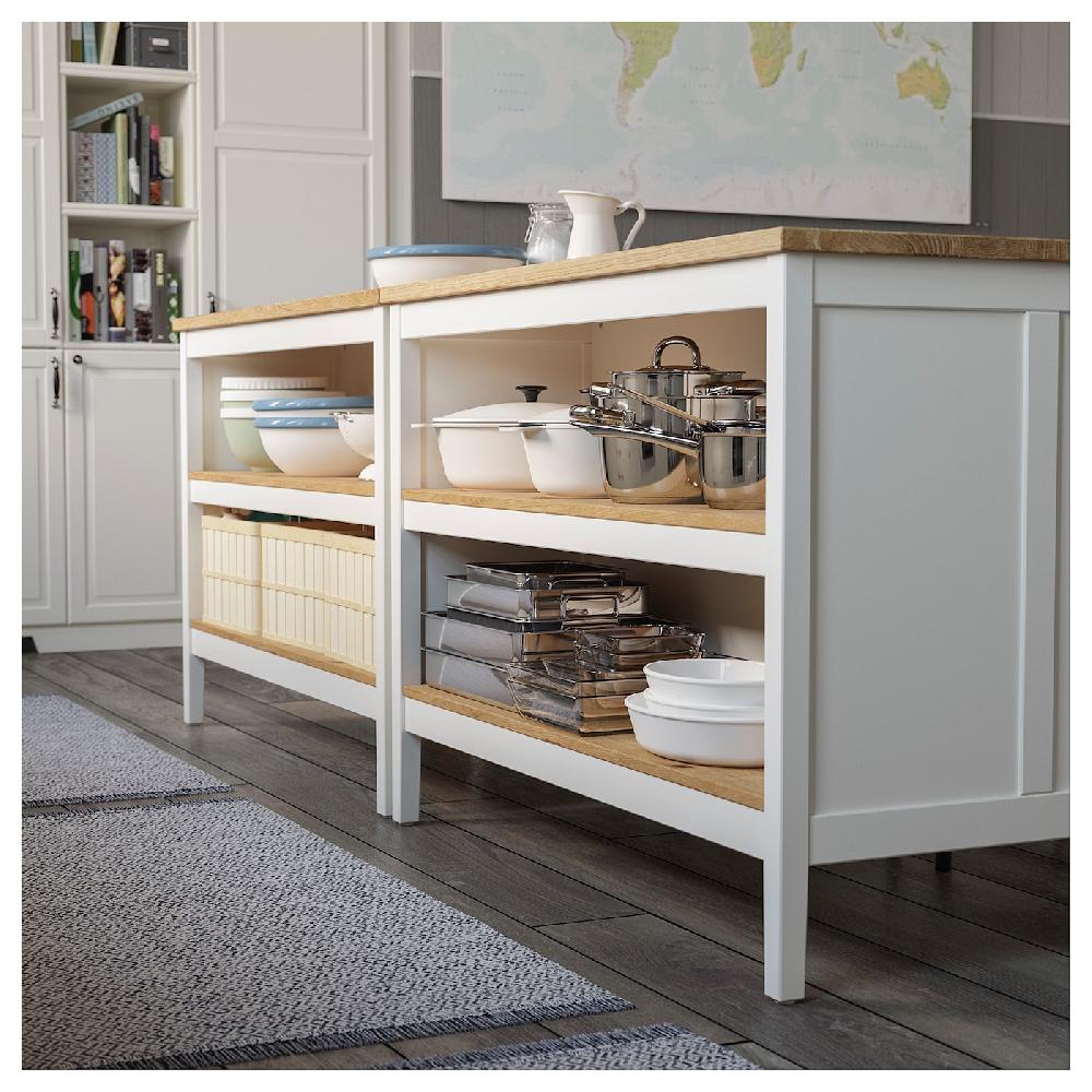 IKEA TORNVIKEN Isola Per Cucina Bianco Sporco/rovere 126x77 Cm