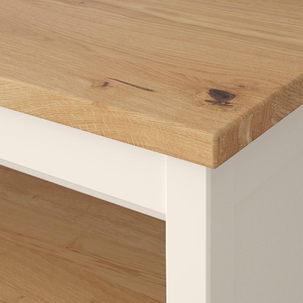 IKEA TORNVIKEN Isola Per Cucina Bianco Sporco/rovere 126x77 Cm