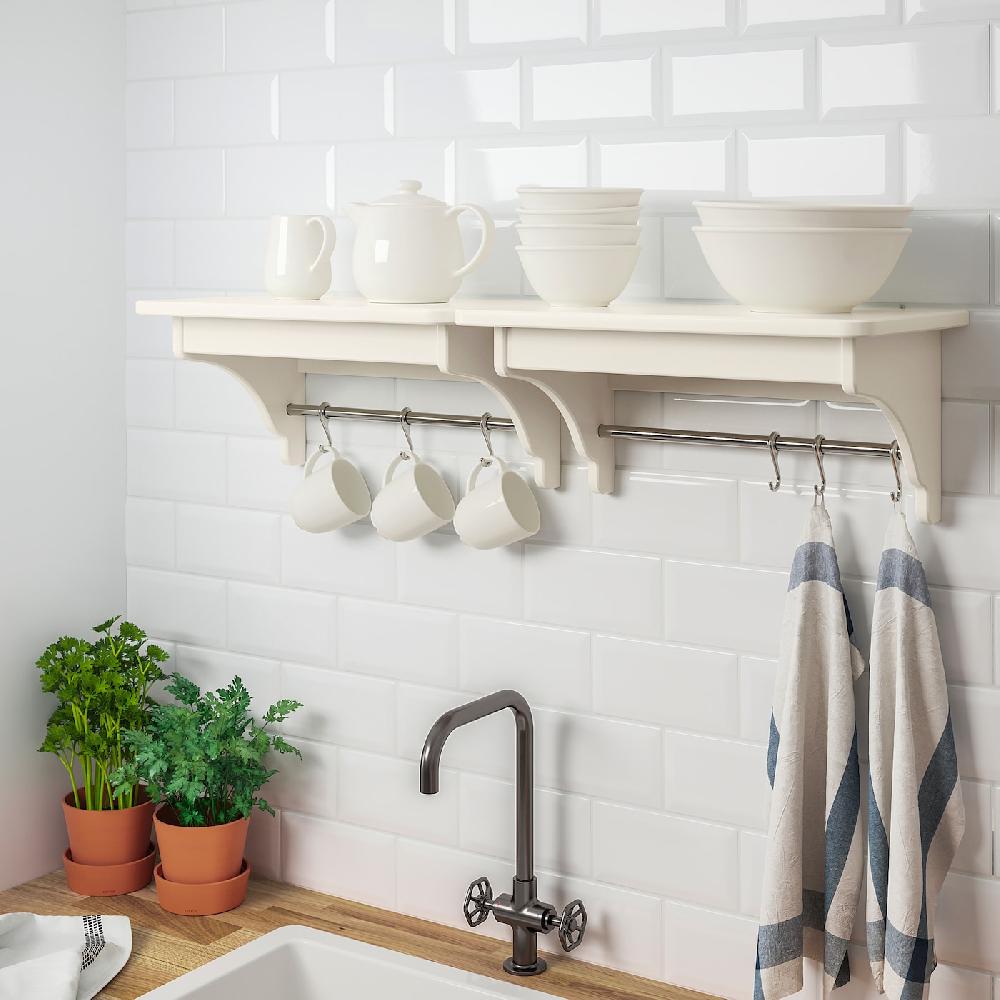 IKEA TORNVIKEN Scaffale Da Parete Bianco Sporco 50 Cm