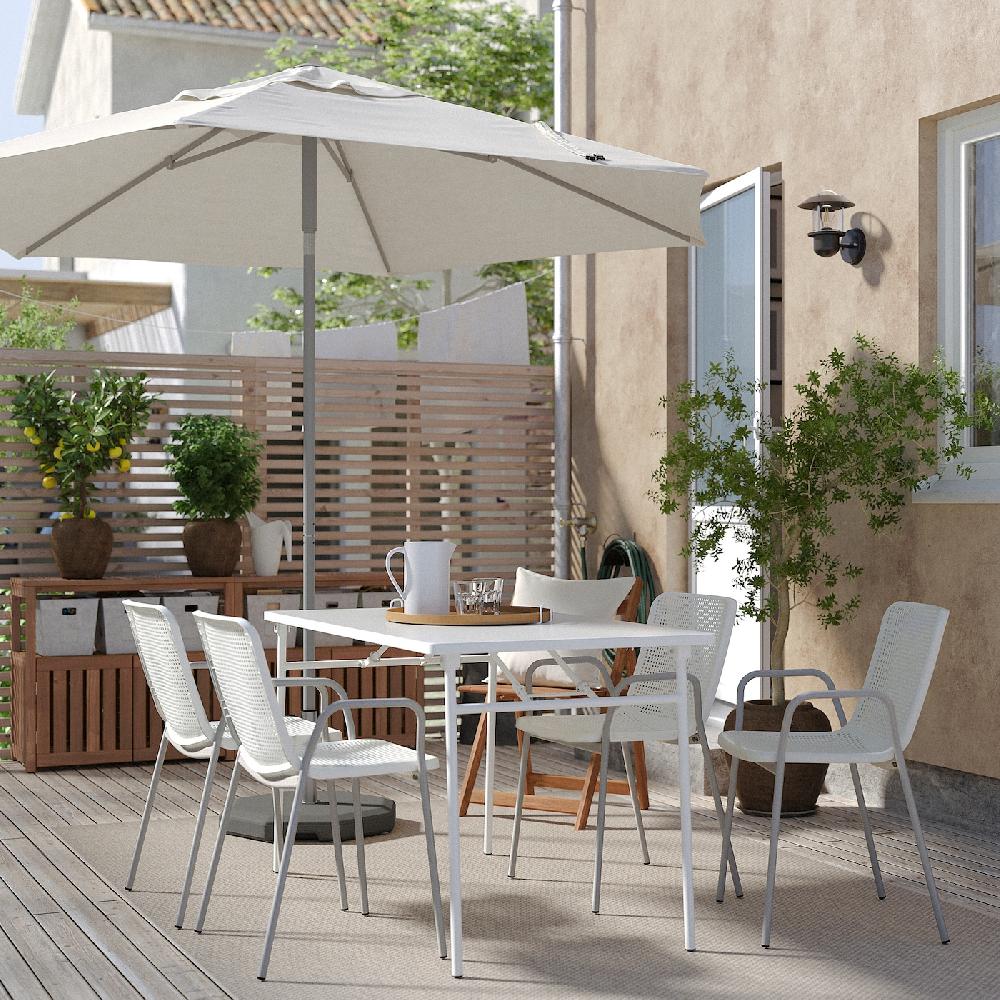 IKEA TORPARÖ Sedia Con Braccioli Da Giardino Bianco