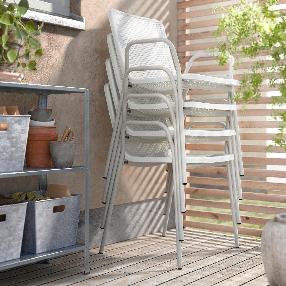 IKEA TORPARÖ Sedia Con Braccioli Da Giardino Bianco
