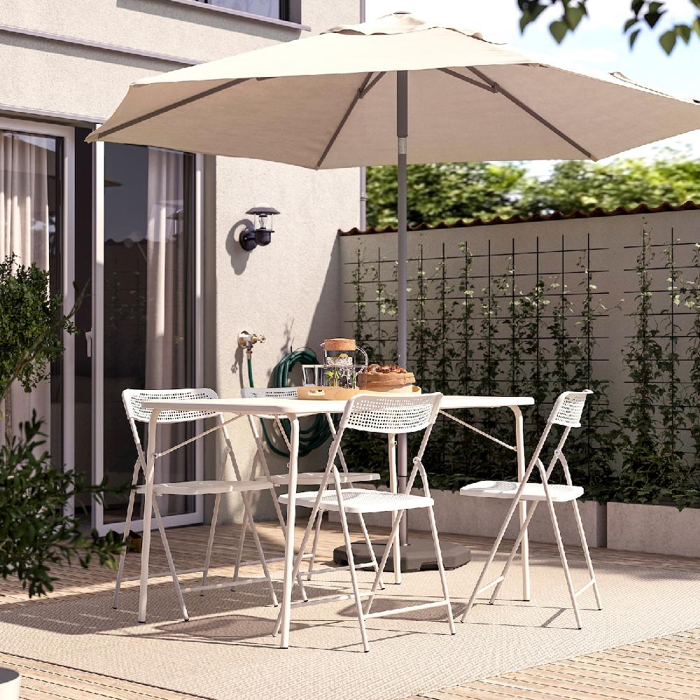 IKEA TORPARÖ Tavolo Da Giardino Bianco/pieghevole 130x74 Cm