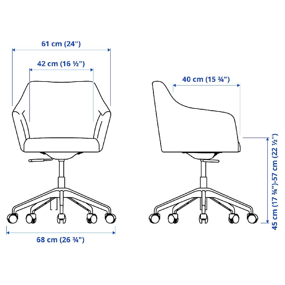 IKEA TOSSBERG / LÅNGFJÄLL Sedia Per Riunioni Gunnared Beige/bianco