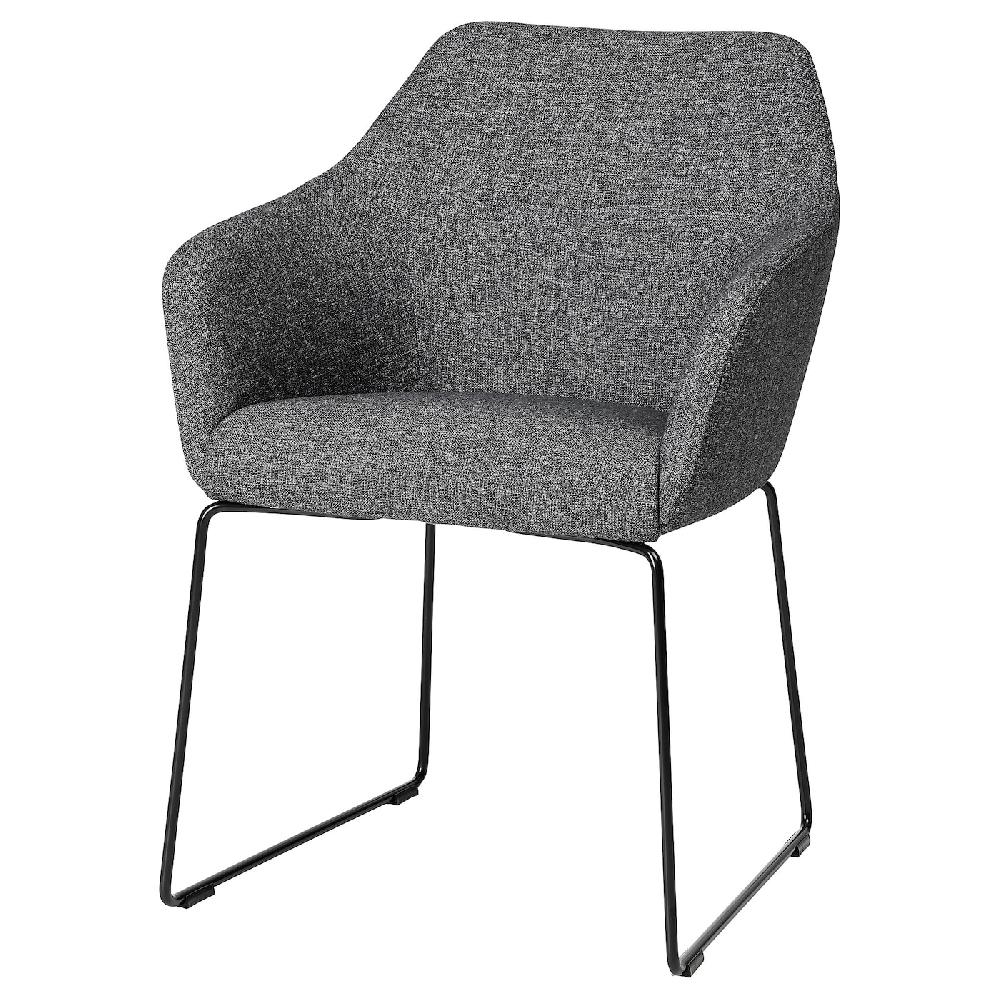 IKEA TOSSBERG Sedia metallo nero/Gunnared grigio scuro