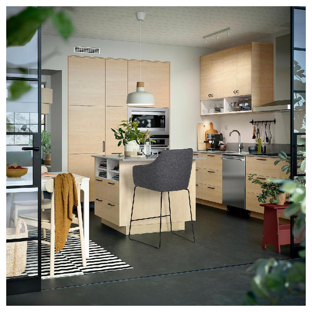 IKEA TOSSBERG Sgabello Bar Con Schienale Metallo Nero/Gunnared Grigio Scuro