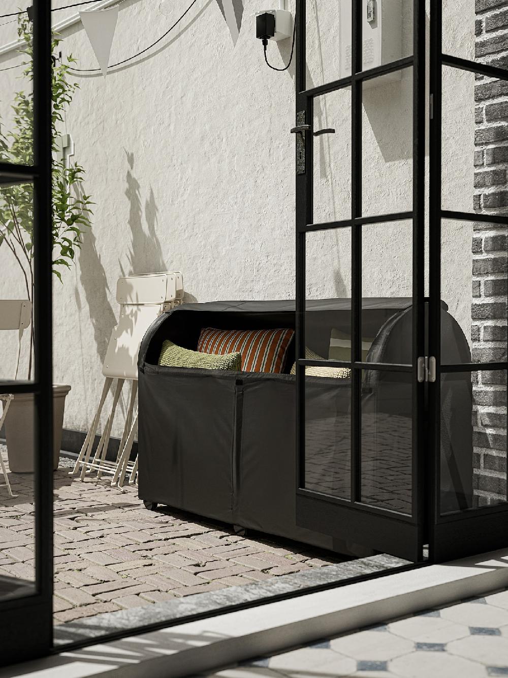 IKEA TOSTERÖ Contenitore Da Esterno Nero 129x44x79 Cm