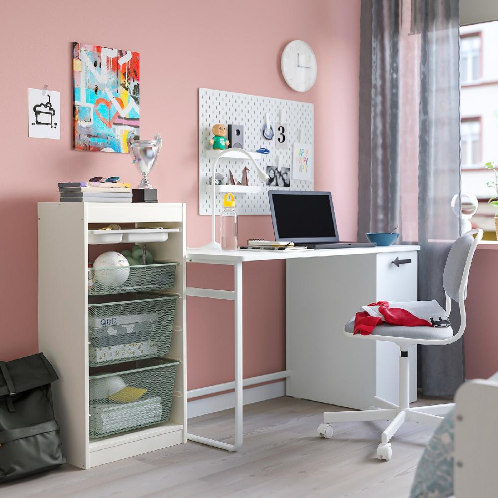 IKEA TROFAST Combinaz Con Contenitori/vassoio Bianco Grigio/verde Chiaro-grigio 46x30x94 Cm