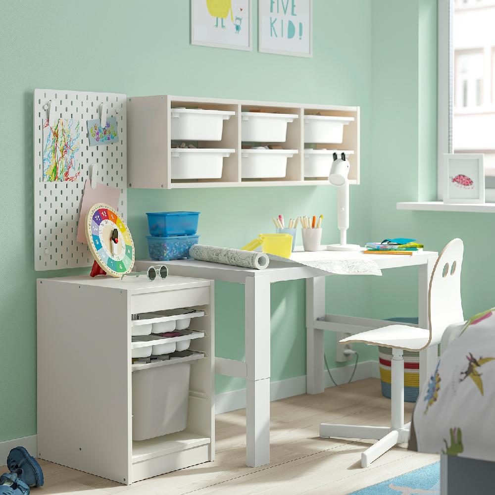 IKEA TROFAST Combinazione Con Contenitore/vassoi Bianco Bianco/grigio 34x44x56 Cm